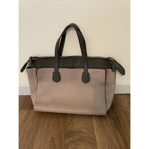 Vittoria Napoli Genuine Leather Green/Mauve Boho Tote Bag. Made In Italy